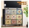 Dresser, Nine-Drawer Bedroom Dresser, Big Dressers & Chest of Drawers, Fabric Dresser for Bedroom, Bohemian Storage Drawers, Printed, Wooden Top